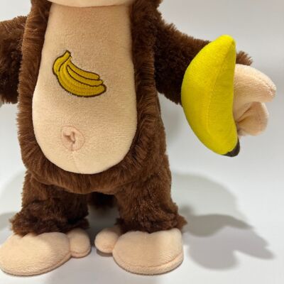 Interactive Banana-Stealing Monkey Plush Toy Emotional Reaction Gorilla Doll Funny Novelty Gift