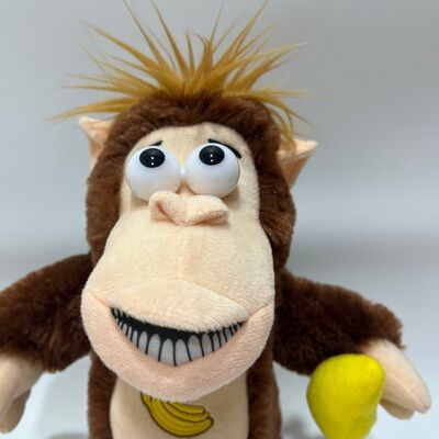 Interactive Banana-Stealing Monkey Plush Toy Emotional Reaction Gorilla Doll Funny Novelty Gift