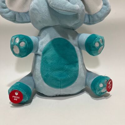Interactive Peek-a-Boo Elephant Plush Toy with Recording and Singing Buttons Fun Voice Lines to Amuse Babies