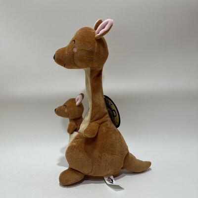 Recording and Neck-Turning Kangaroo Mother and Baby Plush Toy Interactive Talking Back Kangaroo