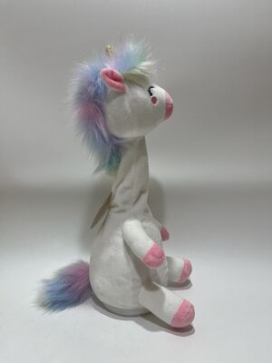 Recording and Neck-Turning Unicorn Plush Toy Interactive Talking Back Rainbow Horse