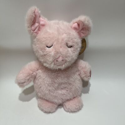 Breathing Light Sleep Soothing Pig Plush Toy Pink Closed-Eye Cute Pig Pillow Baby Sleep Aid