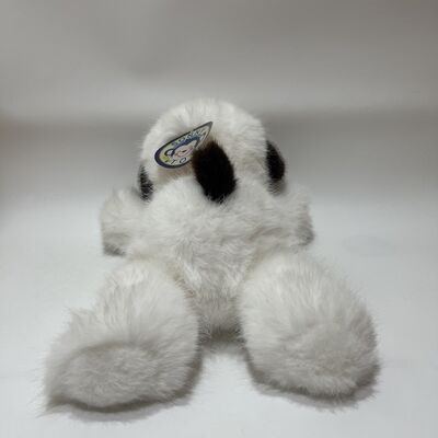 Lying White Puppy Plush Toy Long Fur Healing Dog Doll Soft Soothing Hugging Pillow