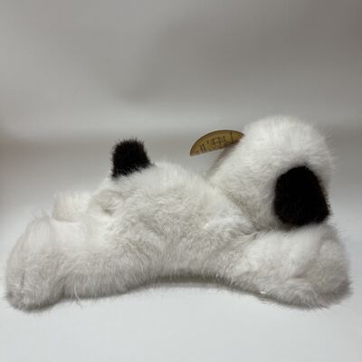 Lying White Puppy Plush Toy Long Fur Healing Dog Doll Soft Soothing Hugging Pillow
