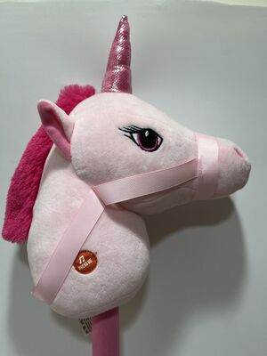 Singing Unicorn Stick Plush Toy Purple and Pink Options Riding Stick Horse Kids Sound Making Wooden Stick