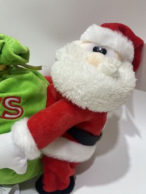 Santa and Reindeer Plush Set Green TOYS Gift Bag Christmas Decoration Doll