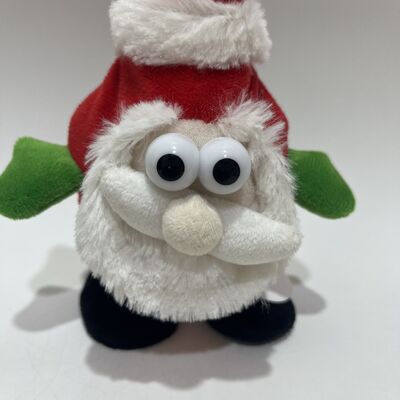 Walking Plush Santa Toy Big Beard Round Doll Walking Mechanism Animated