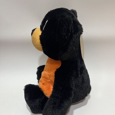 Heated Black Bear Plush Toy Orange Black Warming Doll Heatable Hand Warmer Bed Warmer Winter Gift