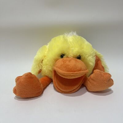 Little Yellow Duck Hand Puppet Plush Toy Quacking Duck Doll Parent-Child Storytelling Prop Soothing Doll for Kids