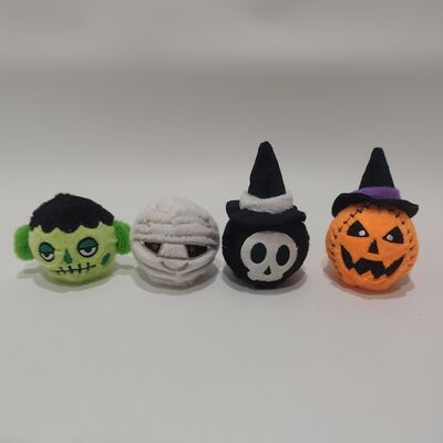 Colorful 4-Piece Halloween Bouncy Ball Set for Kids Playtime