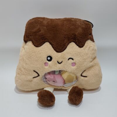 Cute Transparent PVC Fruit Pudding Pillow with Colorful Mini Fruits Inside