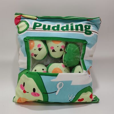Transparent PVC Avocado Pudding Pillow with Cute Avocado Filling